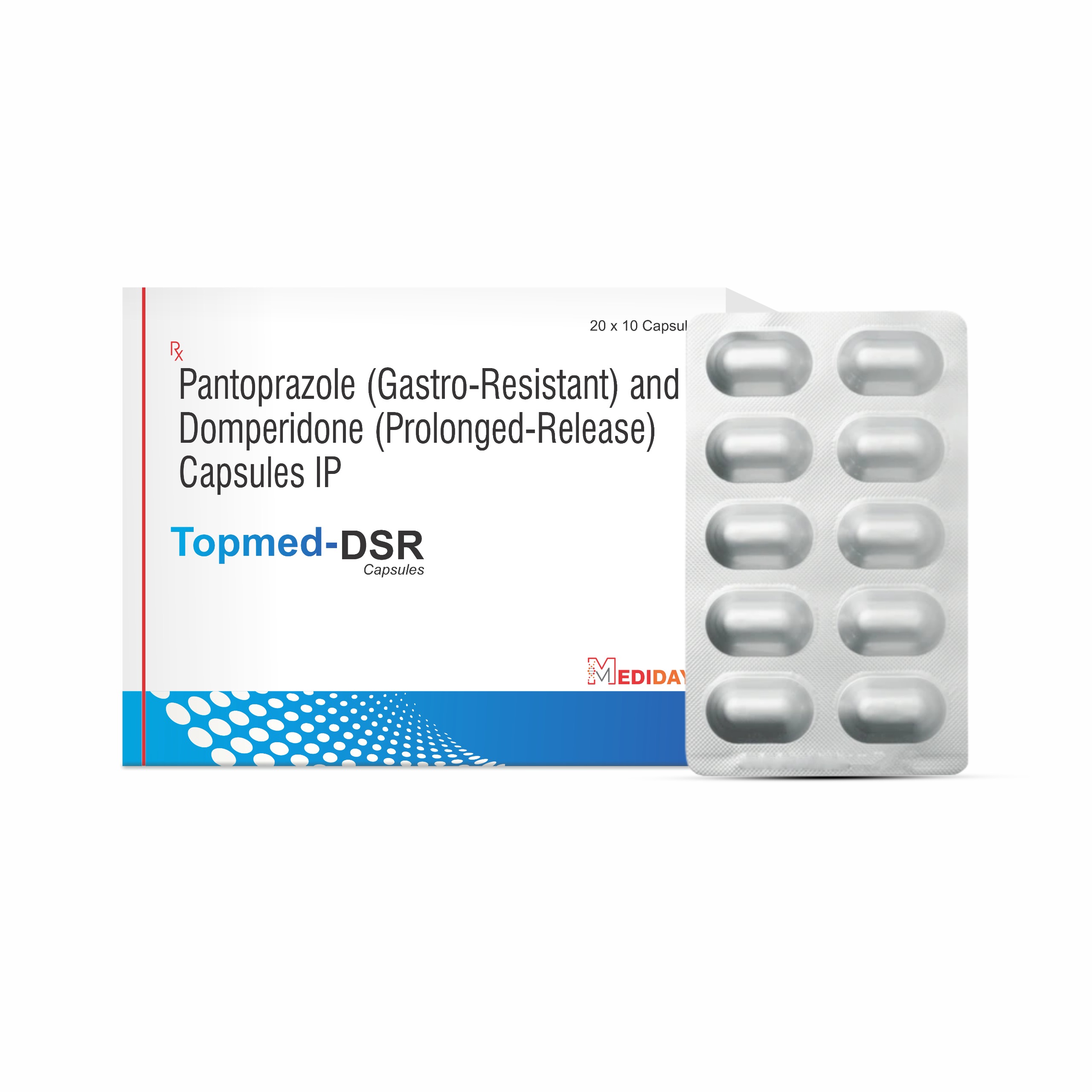 TOPMED-DSR Capsule - Pantoprazole, Domperidone