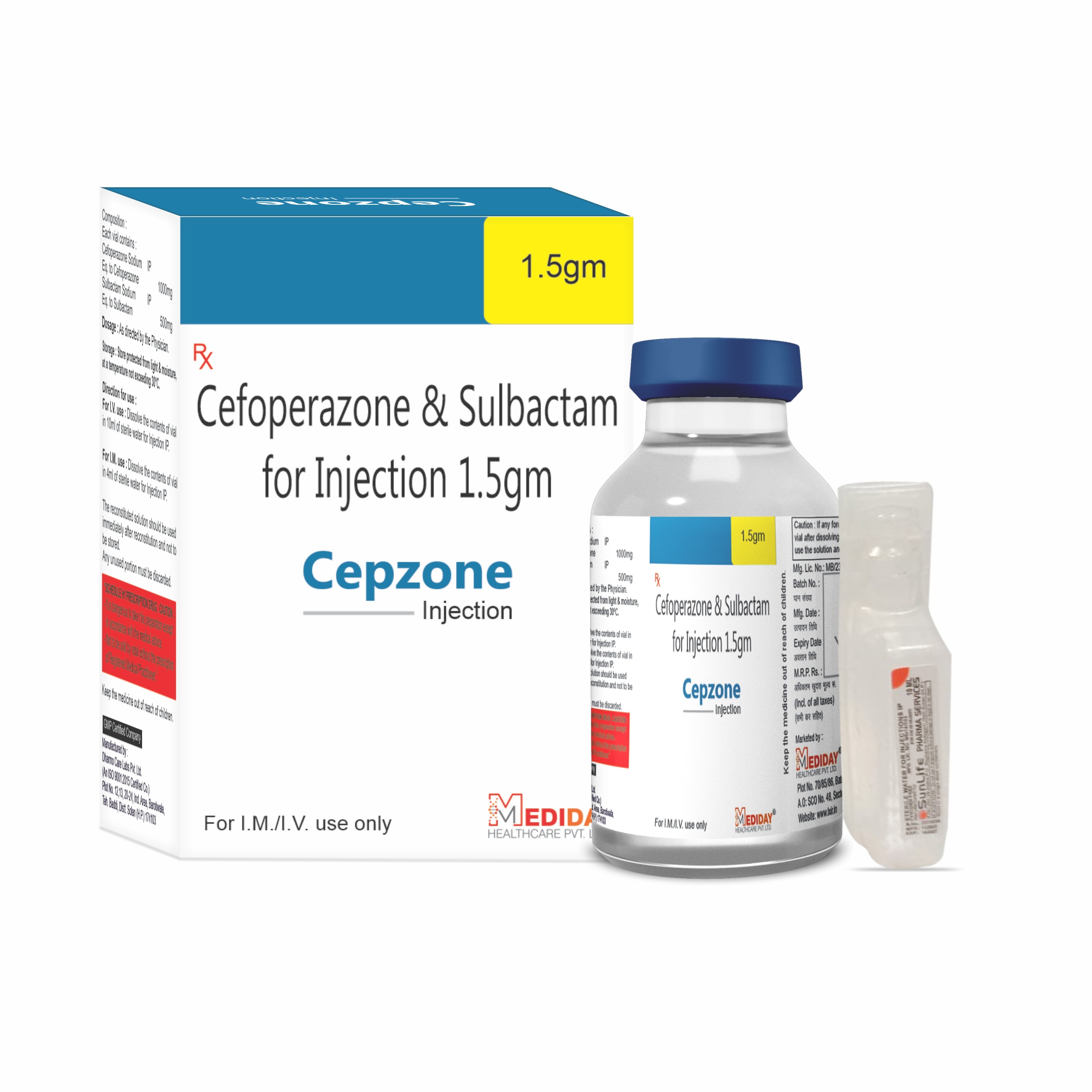 CEPZONE 1.5GM Injectable - Cefoperazone, Sulbactam