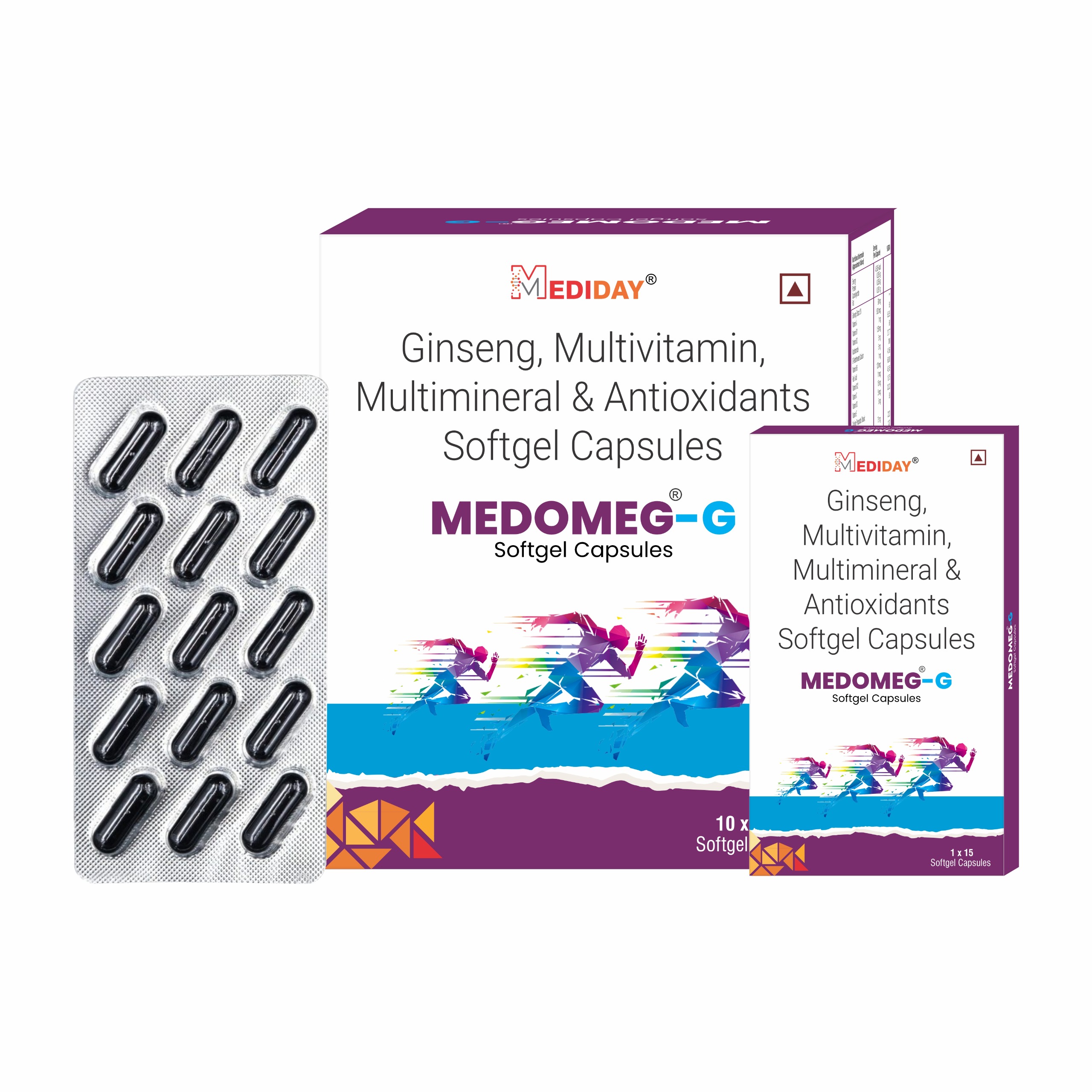 MEDOMEG G Softgelatin - Ginseng, Multimineral& Antioxidants, Multivitamin