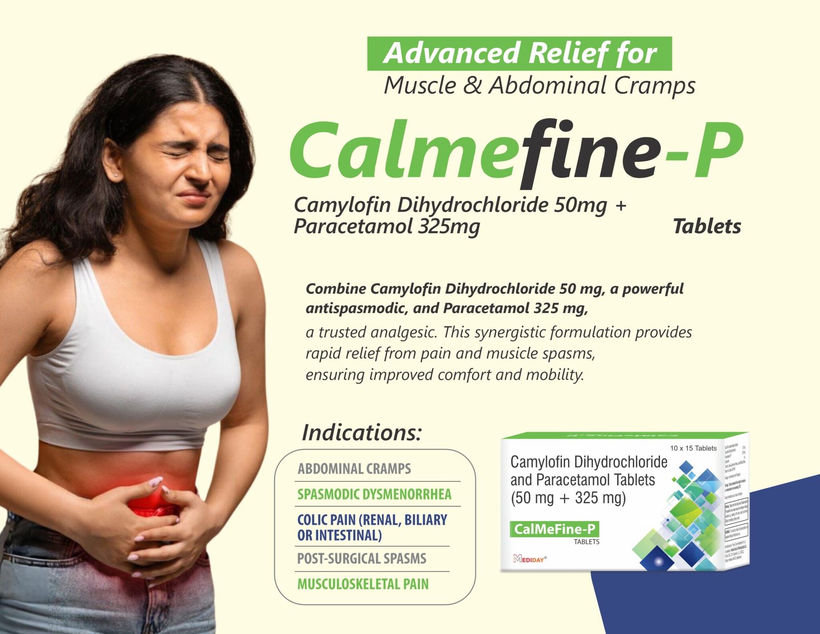 CALMEFINE-P Tablet- Camylofin Dihydrochloride and Paracetamol Tablets ...