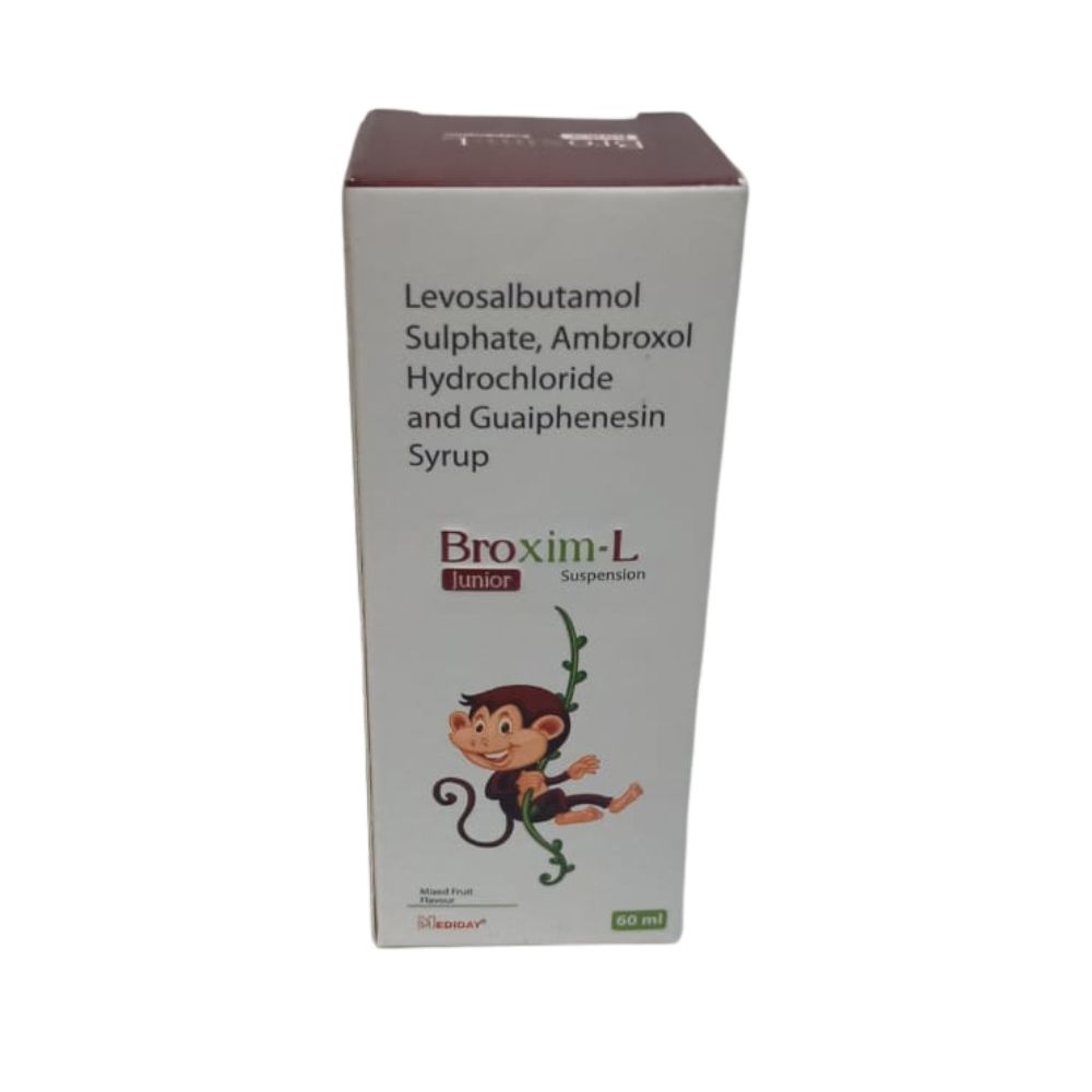 BROXIM-L JUNIOR SYRUP– Ambroxol HCL, Levosalbutamol Sulphate & Guaiphenesin Syrup