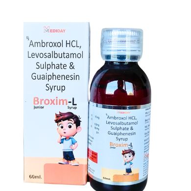 BROXIM-L JUNIOR SYRUP– Ambroxol HCL, Levosalbutamol Sulphate & Guaiphenesin Syrup