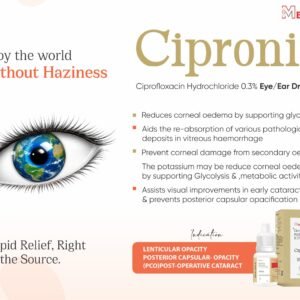 Ciprofloxacin Hydrochloride 0.3% w/v - Cipronil Eye/Ear Drops