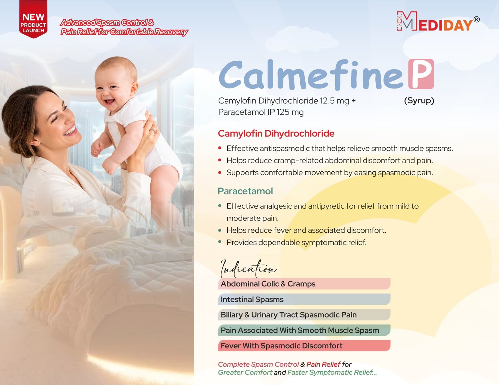 Calmefine-P lbl Camylofin Dihydrochloride 12.5 mg + Paracetamol IP 125 mg